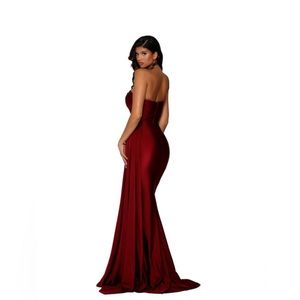 Portia & Scarlett Deep Red Evening Gown- like butter on your body